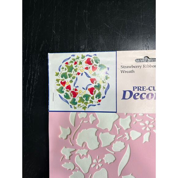 90s Vtg- Stencil Magic Delta Strawberry Ribbon Wreath Border No. 956030011 NWT - Picture 4 of 6